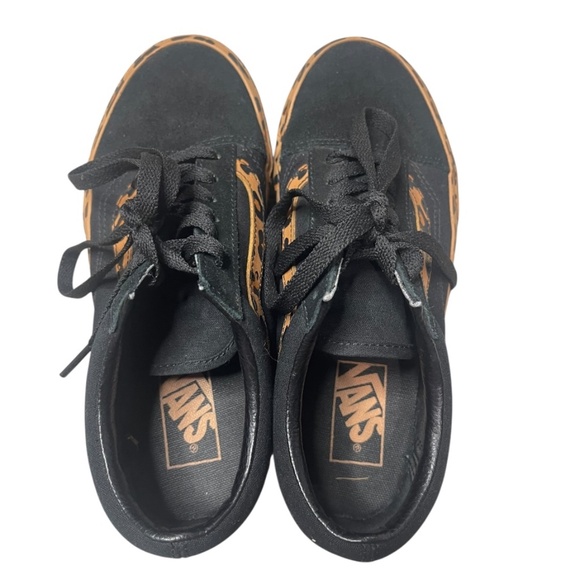 Vans Old Skool Black/Cheetah Platform Shoe - Picture 3 of 6